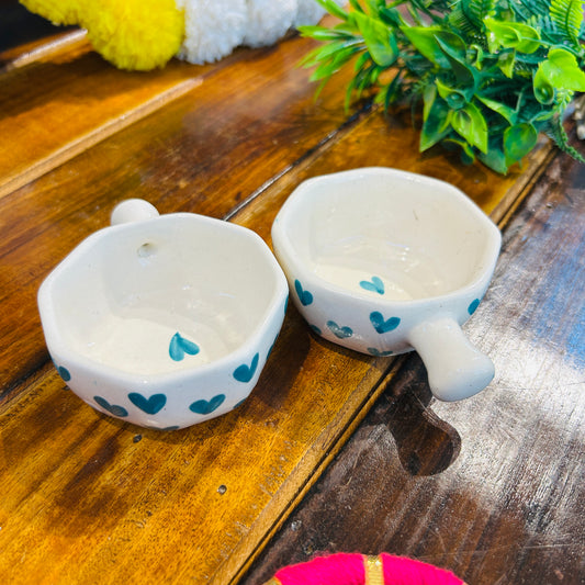 Light Blue Handle Dip Bowl ( pack of 1 )