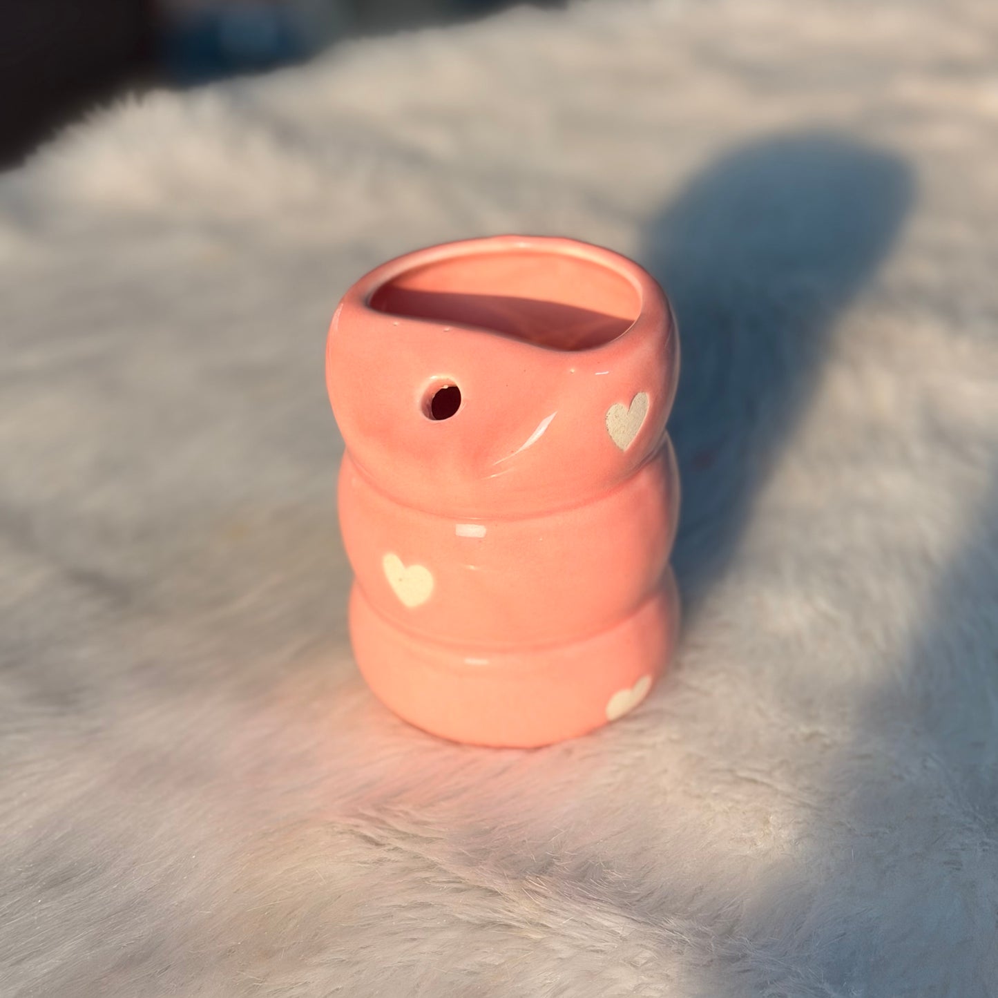 Blush Heart Sip Cup with Steel Straw