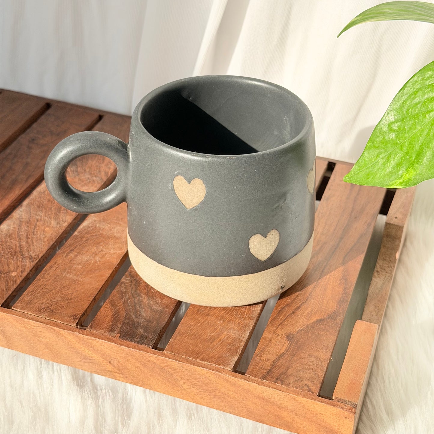 Heartfelt Black Ceramic Mug