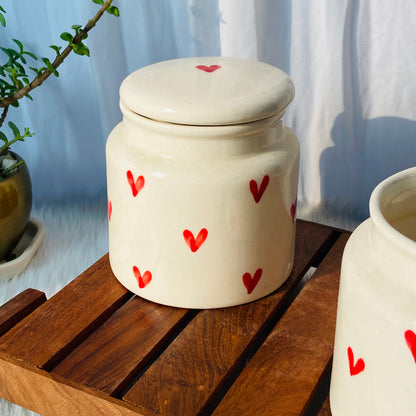 Red Heart Jar