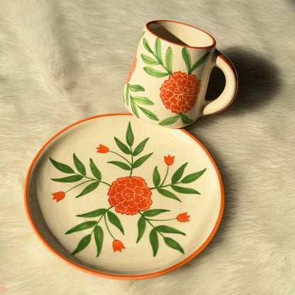 Floral Ceramic Cup & Saucer Set