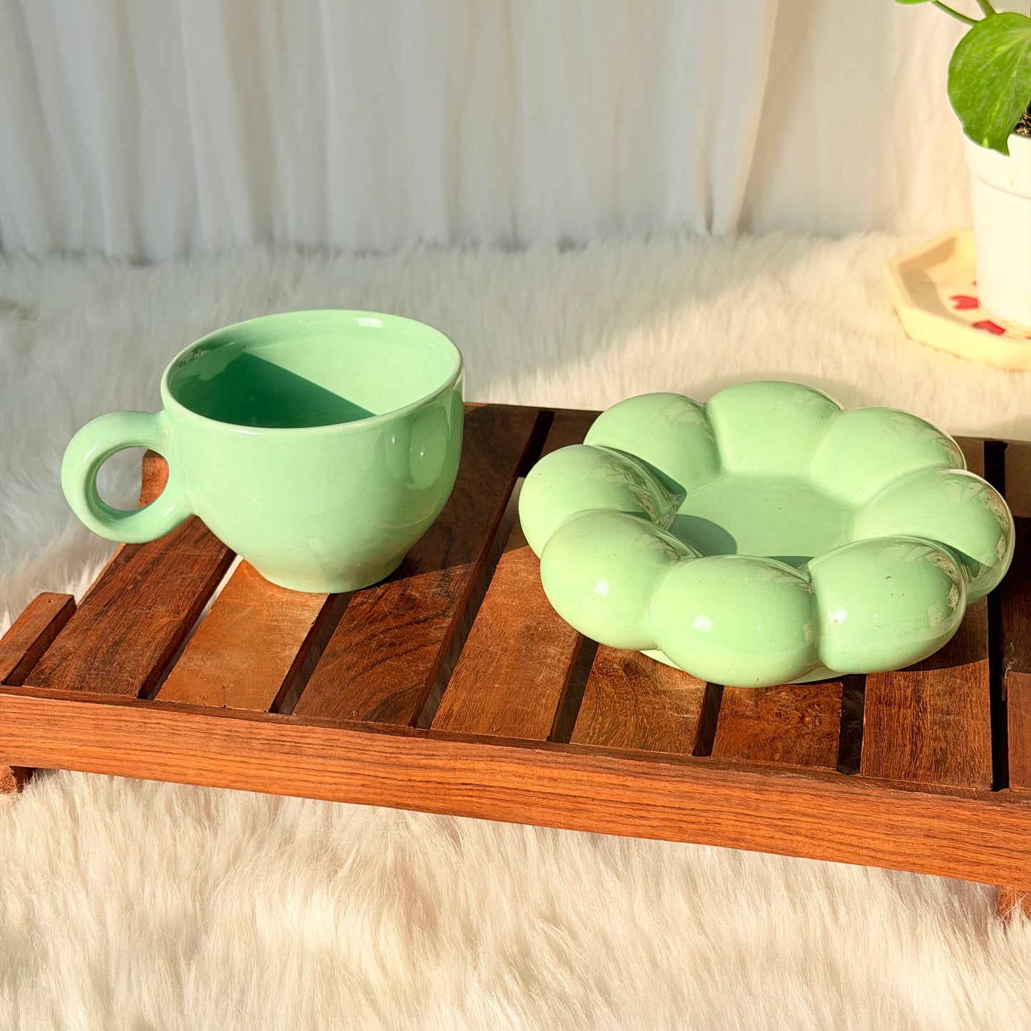 Mint Bloom Cup & Saucer Set