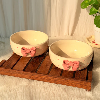 Blush Bow Ceramic Bowl