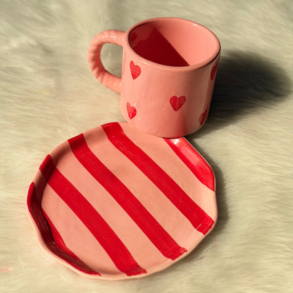 Sweetheart Blush Ceramic Cup & Saucer Set