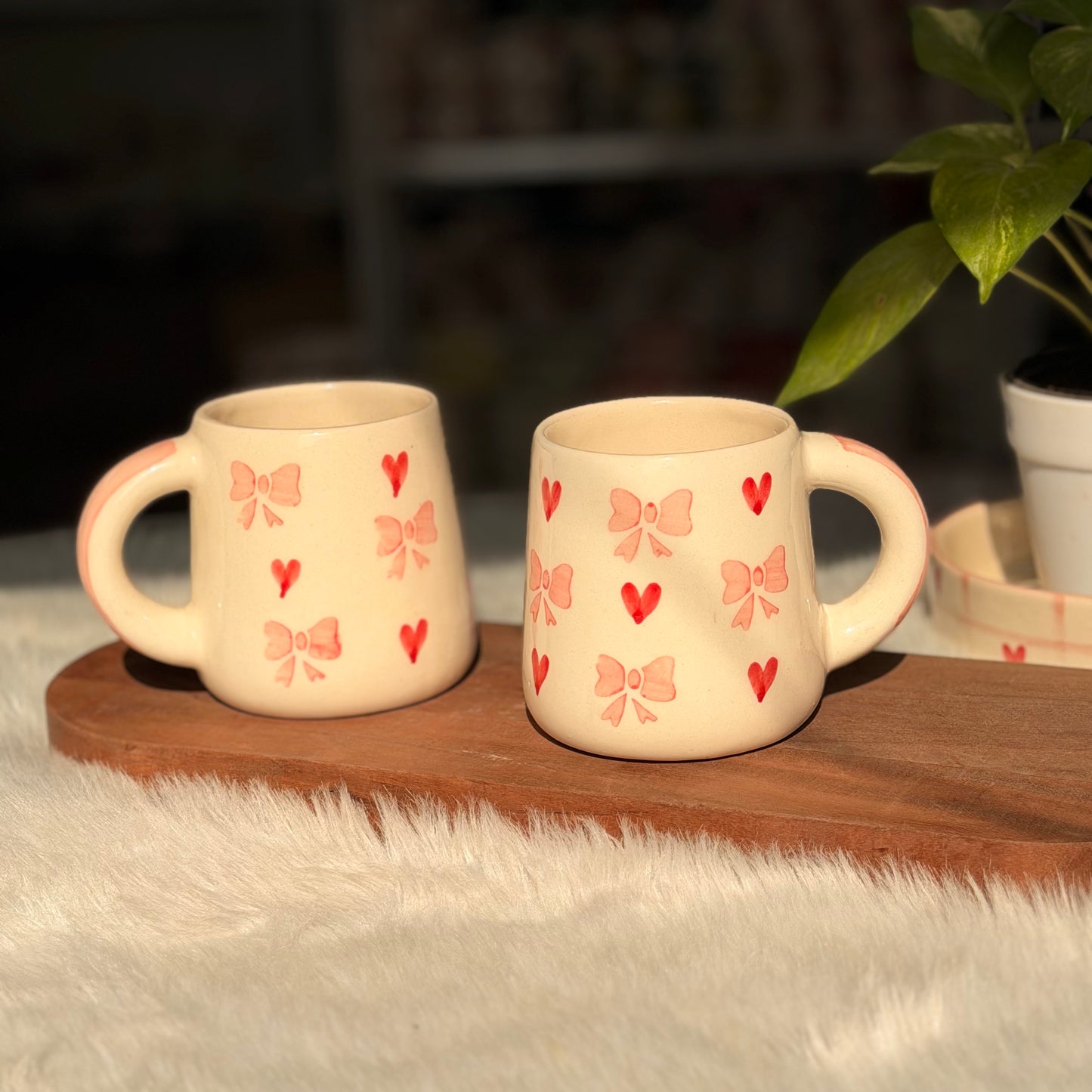 Pink Bow & Hearts Coffee Mug