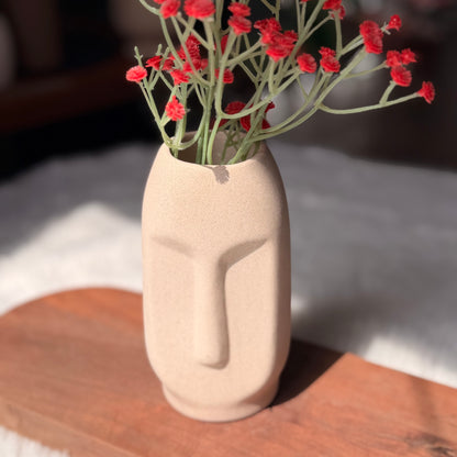 Abstract Face Ceramic Vase