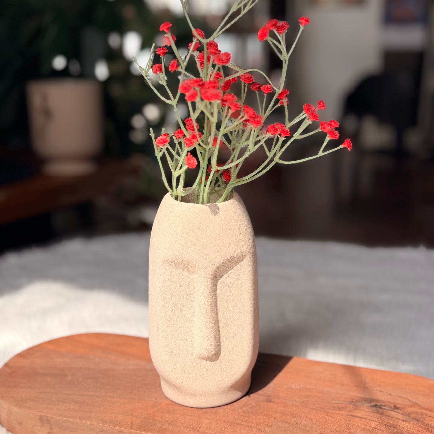 Abstract Face Ceramic Vase
