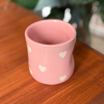 Pink Heart Glass Jar