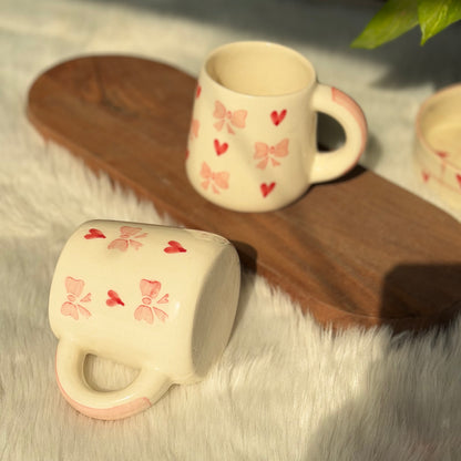 Pink Bow & Hearts Coffee Mug