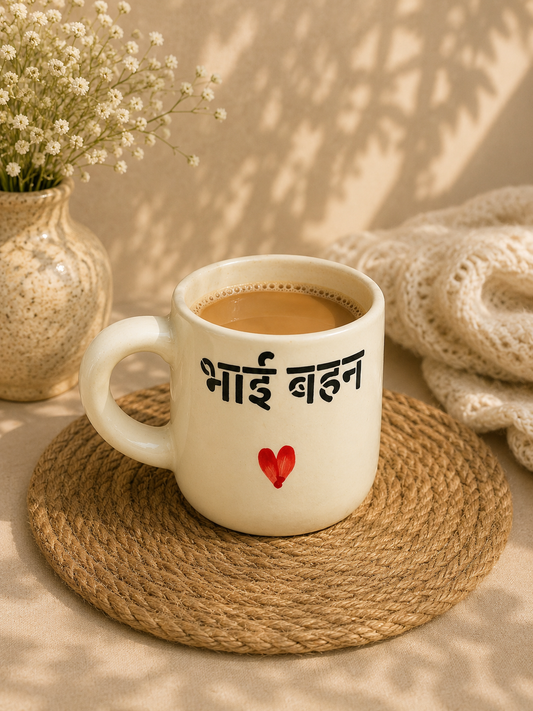 Bhai Bahan” Ceramic Coffee Mug – Handmade mug