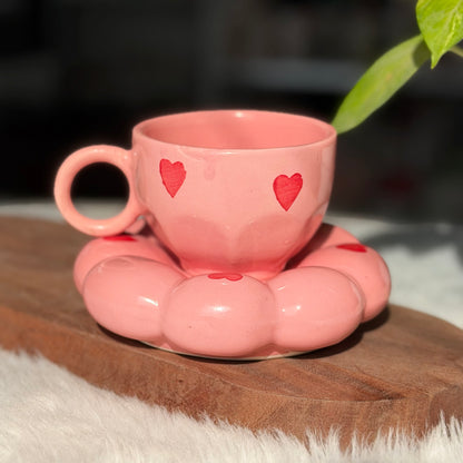 Blush Heart Bloom Cup & Saucer Set