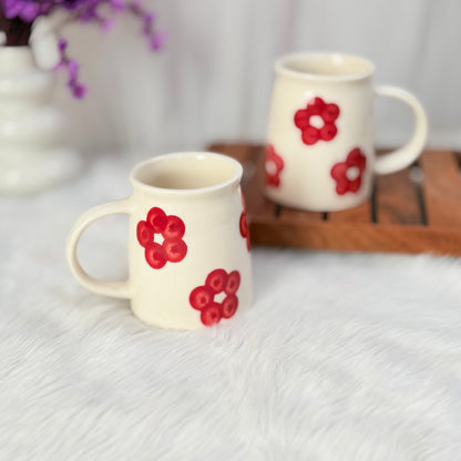 Red Blossom Ceramic Mug