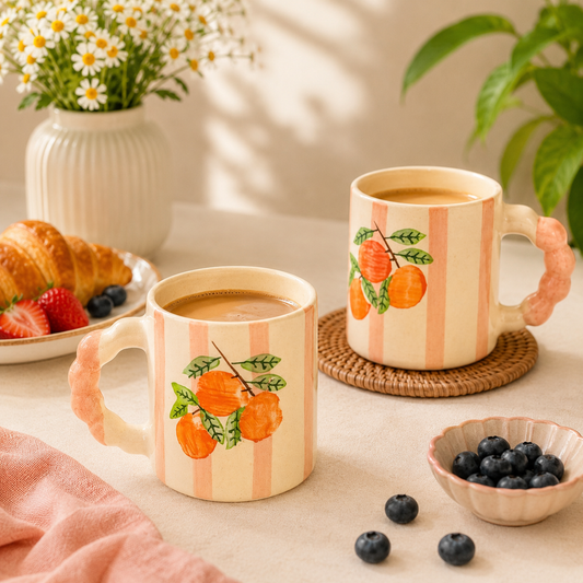 Orange Blossom Coffee Mug Set