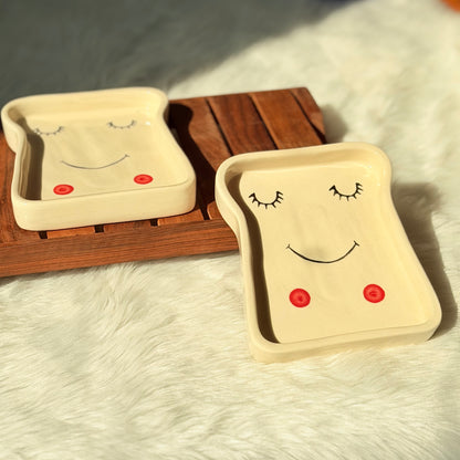 Smiley Toast Ceramic Snack Dish