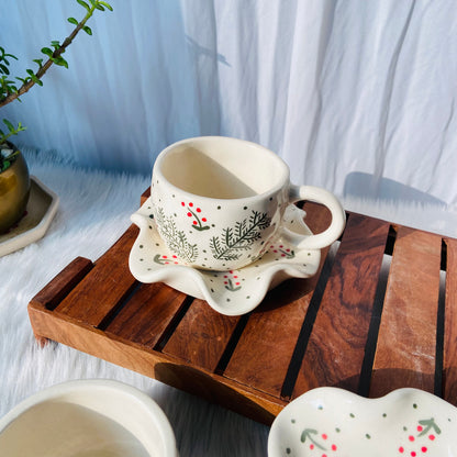 Christmas Leaf Cup Saucer