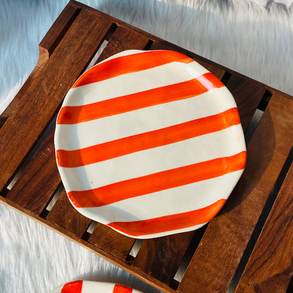 Orange Rush Hand-Painted Plate