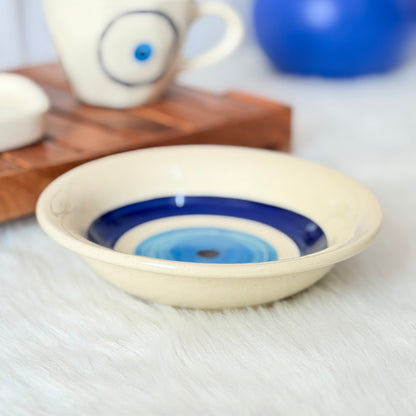 Nazar Eye Handcrafted Ceramic Breakfast Set (3-Piece)