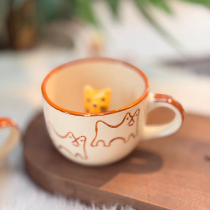 Cat Surprise Ceramic Coffee Mug | Cute Kitty Inside Mug