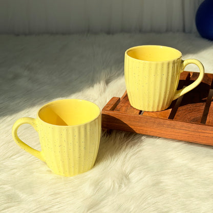 SunnySpeck Ribbed Ceramic Coffee Mug