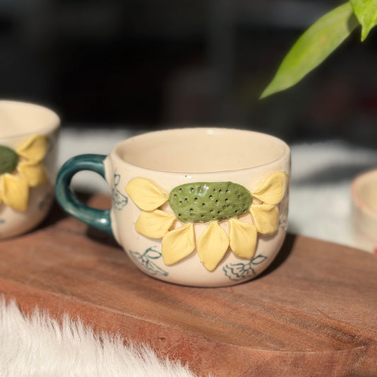 Sunflower Bloom Handmade Coffee Mug