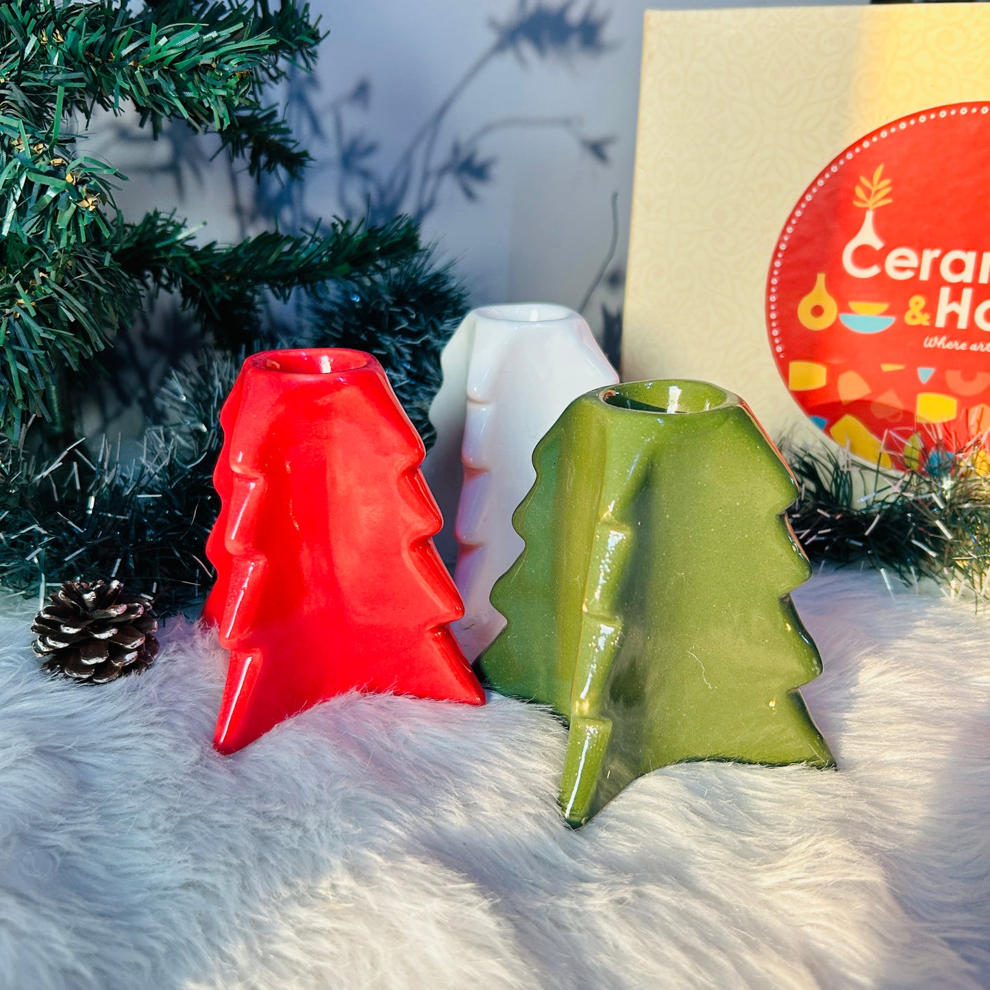 Xmas Red Candle Stand