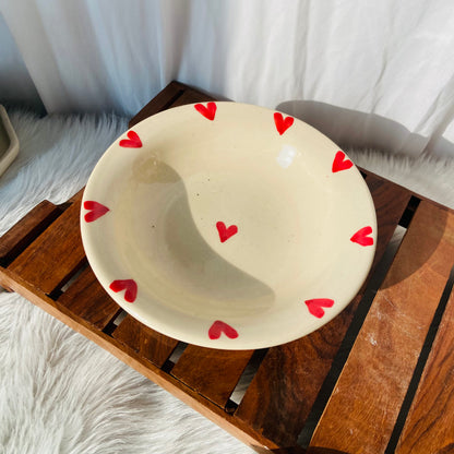 Red Heart Pasta Plate