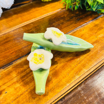Green Leaf Incense Stick Holder ( pack of 1 )