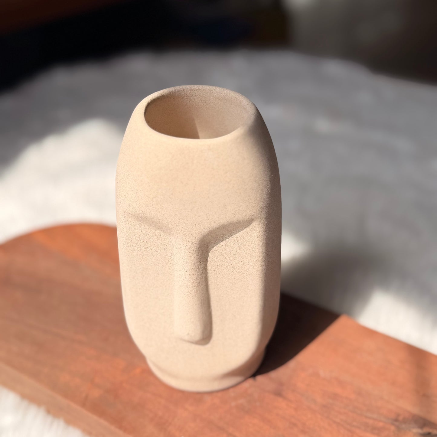 Abstract Face Ceramic Vase