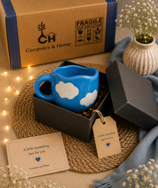 Blue Cloud Handmade Ceramic Mug – Gift Edition
