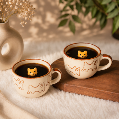 Cat Surprise Ceramic Coffee Mug | Cute Kitty Inside Mug