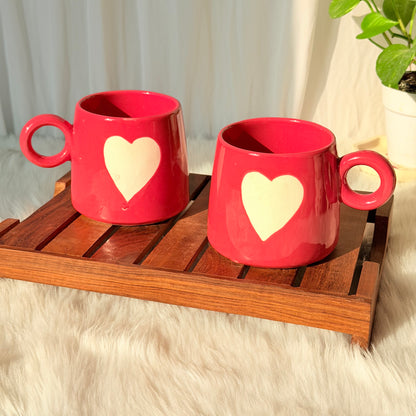 Scarlet Heart Ceramic Coffee Mug