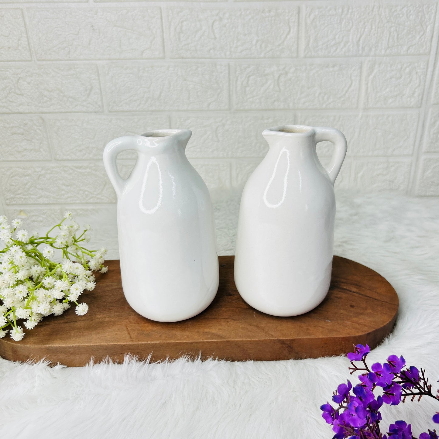 Luna White Gloss Jug Vase