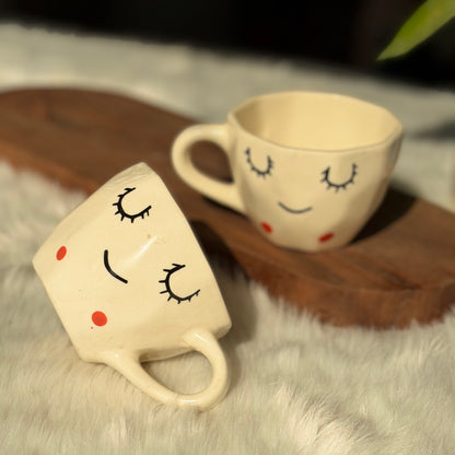 Sleepy Face Ceramic Coffee Mug – Cute Character Collection