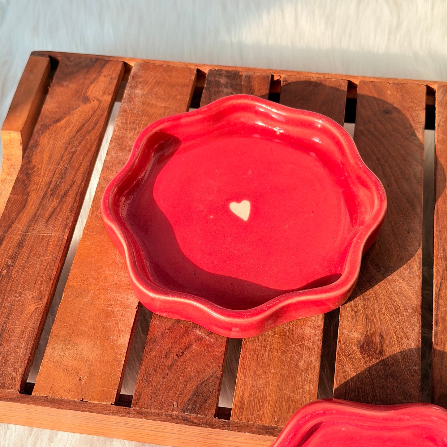 Scarlet Love Heart Ceramic Trinket Dish