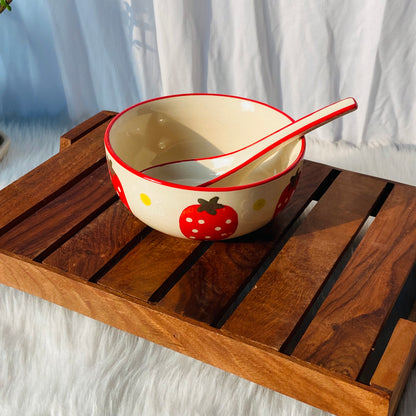 Strawberry Bowl With Spoon