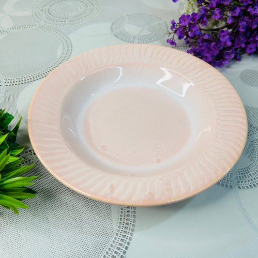 Blush Pink 9-Inch Pasta Plate – Elegant Ceramic Dining Plate