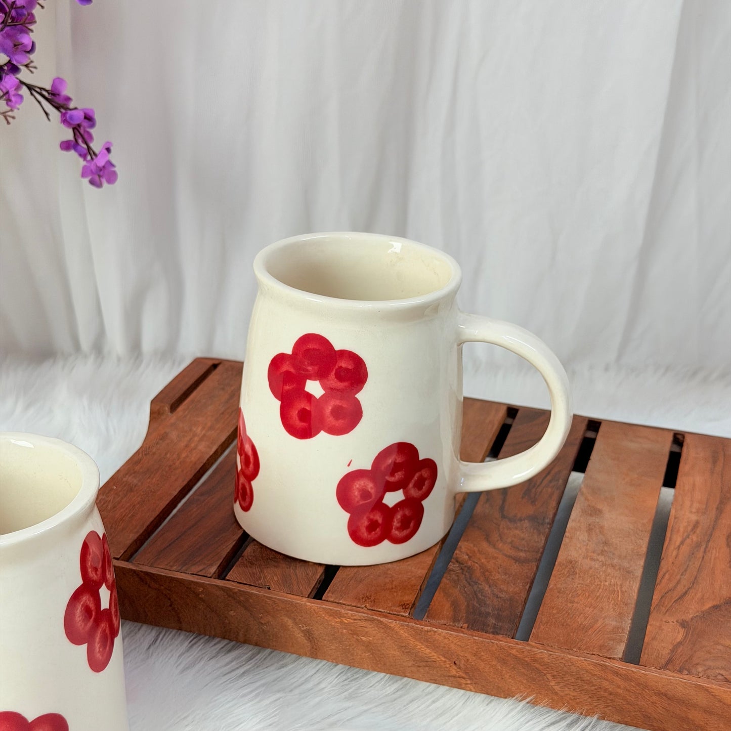 Red Blossom Ceramic Mug