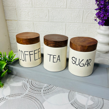 Tea Sugar Coffee Air Tight Jar Combo Set