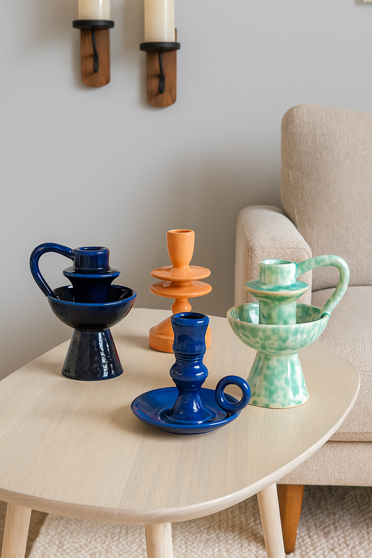 Ceramic Candle Stands (Set of 4)