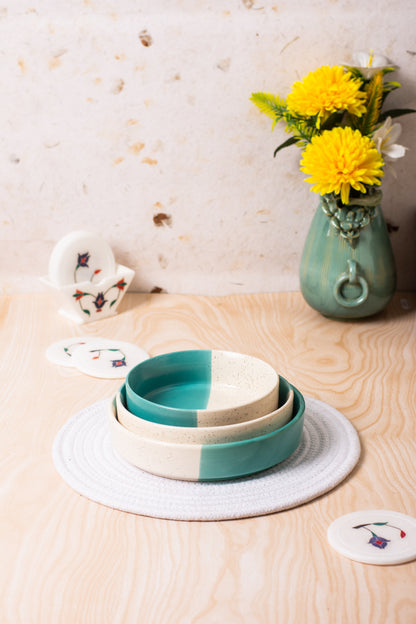 Blue & White Serving Set (Pack of 3)