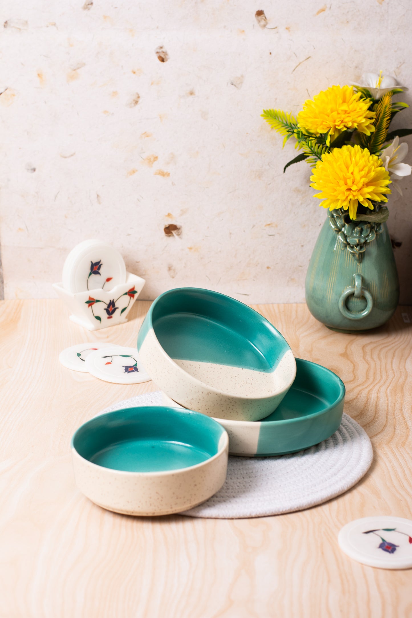 Blue & White Serving Set (Pack of 3)