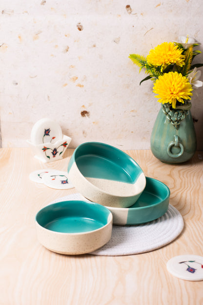 Blue & White Serving Set (Pack of 3)