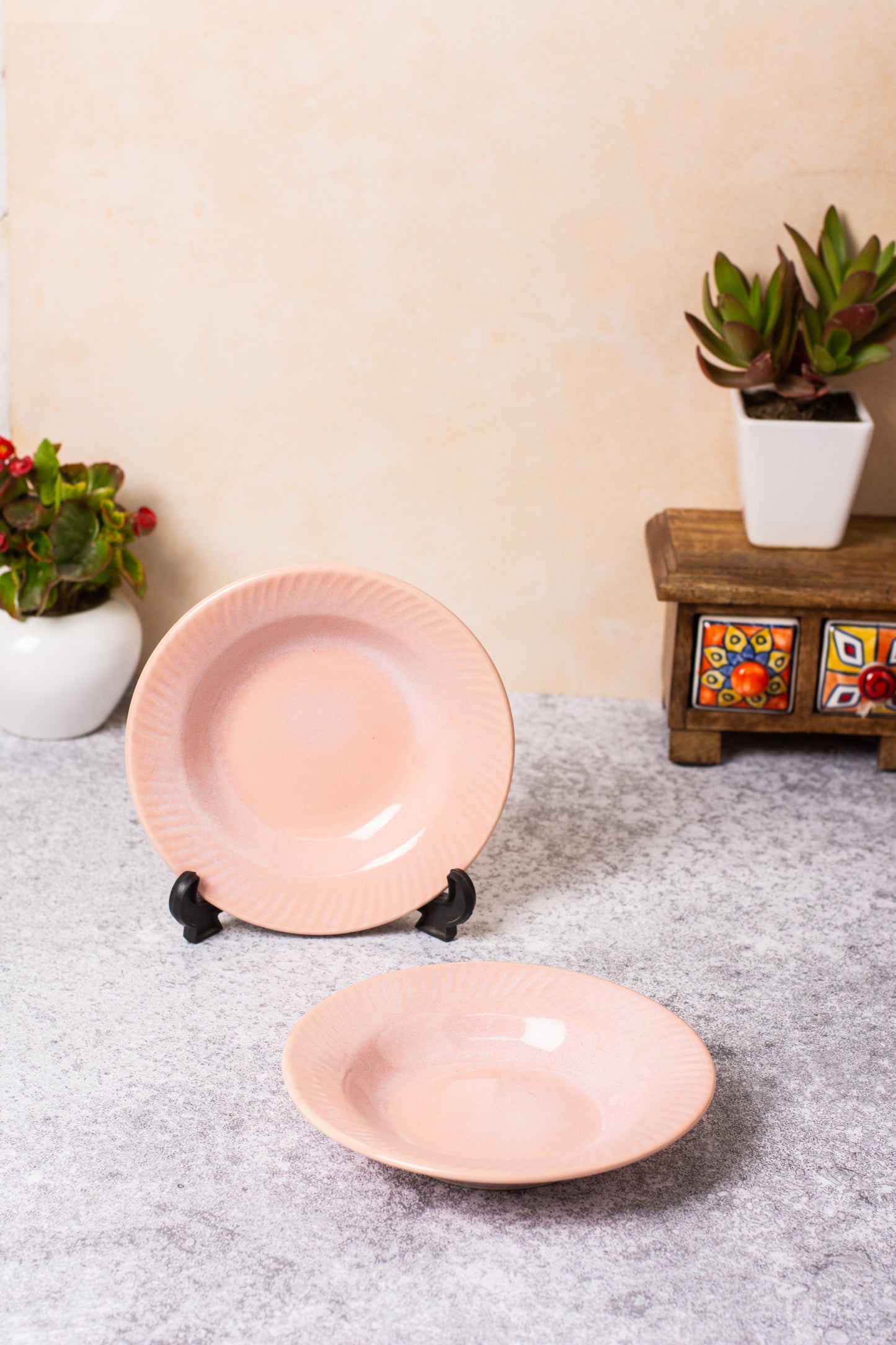 Pink Pasta Plate  7.5 inch (Pack of 1)