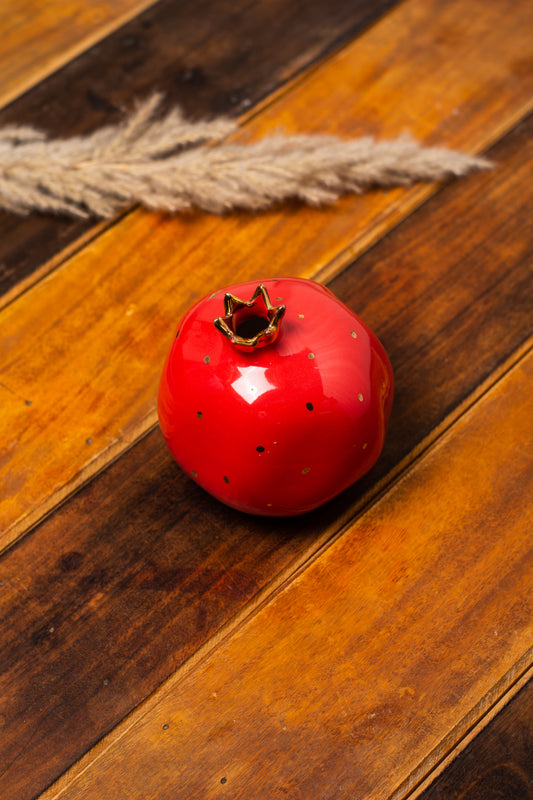 Red Pomogranate Vase(Pack of 1)