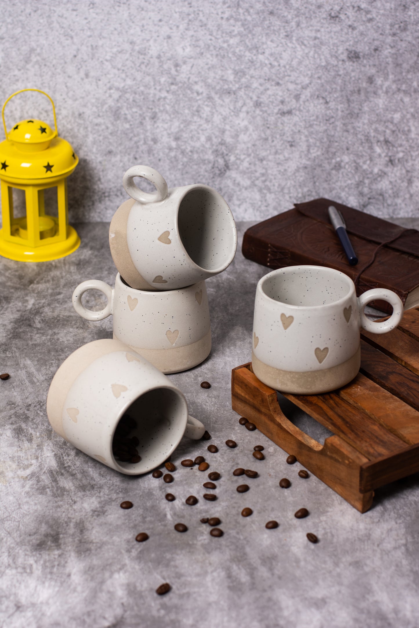Grey MultiHeart Mug