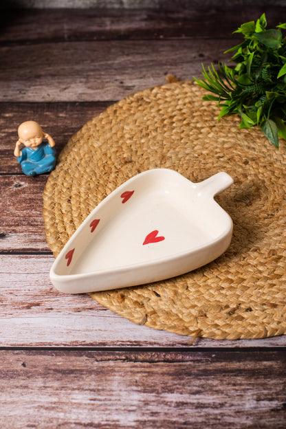 Red Heart Leaf Platter (Pack of 1)