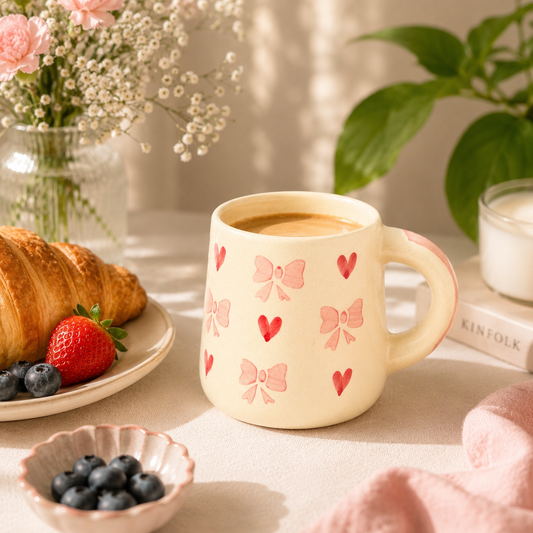 Pink Bow & Hearts Coffee Mug