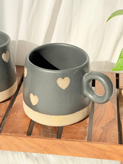 Heartfelt Black Ceramic Mug