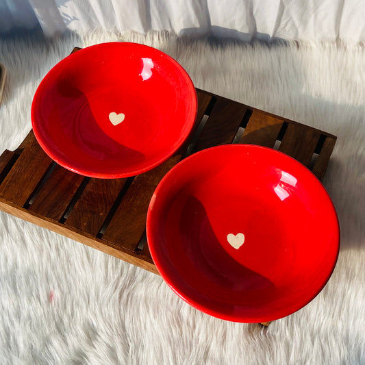 Red Love Glazed Bowl