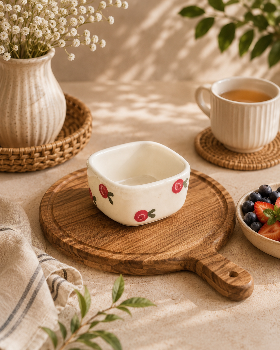 Cherry Ceramic Dip Bowl